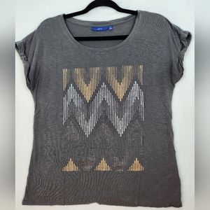 Apt.9 Women's Short Sleeve Top Gray Size Medium